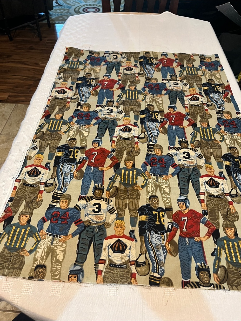 Robert Kaufman Company Vintage Football Player Fabric